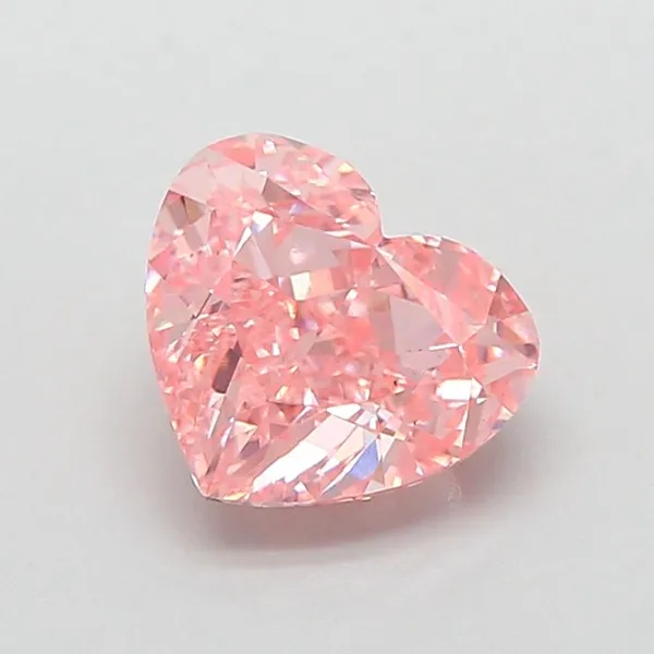 1.78ct HEART Fancy Vivid Pink VS1 Coloured Lab diamond