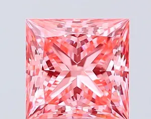 1.55ct PRINCESS Fancy Vivid Pink VS1 Coloured Lab diamond