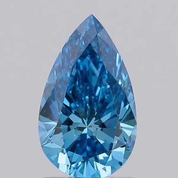 0.93ct PEAR Fancy Vivid Blue VS2 Coloured Lab diamond