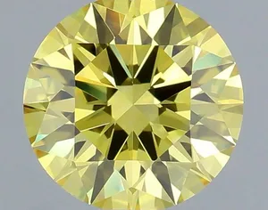 0.63ct ROUND Fancy Intense Yellow VS1 Coloured Lab diamond