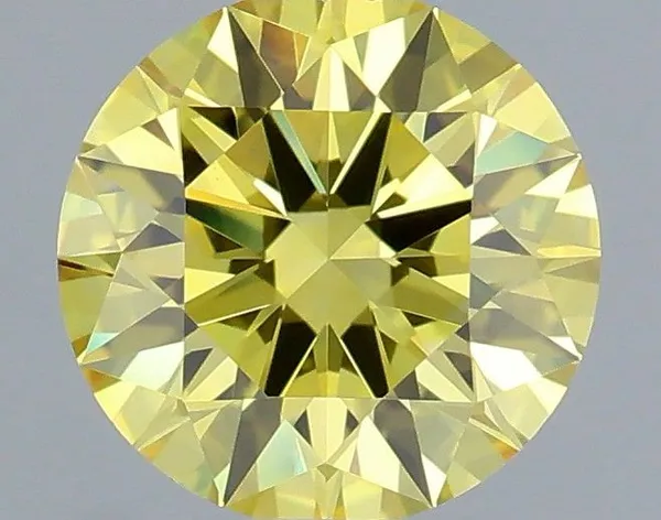 0.63ct ROUND Fancy Intense Yellow VS1 Coloured Lab diamond