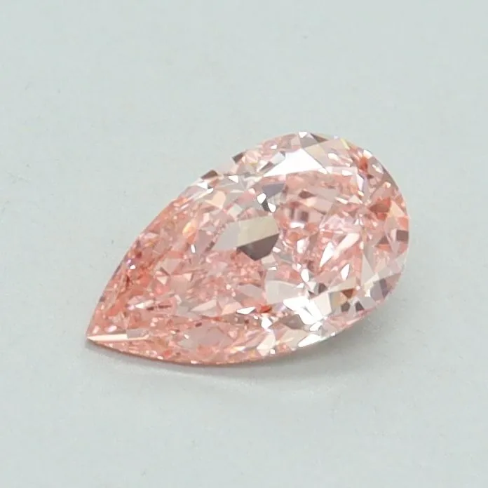 0.42ct PEAR Fancy Vivid Pink VS1 Coloured Lab diamond