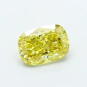 1.12ct CUSHION Fancy Intense Yellow VVS2 Coloured Lab diamond