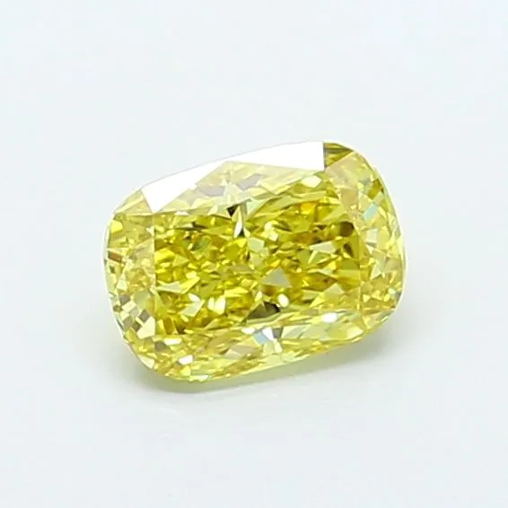 1.12ct CUSHION Fancy Intense Yellow VVS2 Coloured Lab diamond