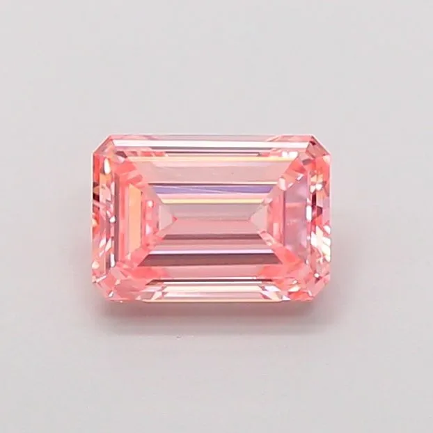 1.01ct EMERALD Fancy Vivid Pink VS2 Coloured Lab diamond