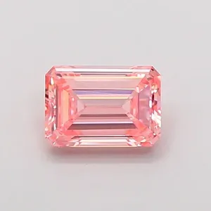 1.01ct EMERALD Fancy Vivid Pink VS2 Coloured Lab diamond
