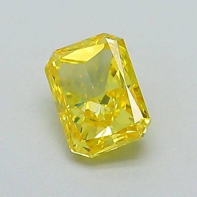 0.55ct RADIANT Fancy Vivid Yellow VVS2 Coloured Lab diamond