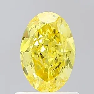 1.02ct OVAL Fancy Vivid Yellow VVS2 Coloured Lab diamond