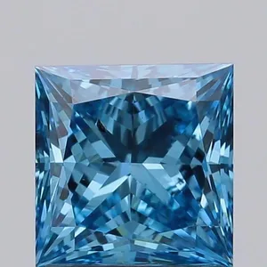 1.09ct PRINCESS Fancy Vivid Blue SI1 Coloured Lab diamond