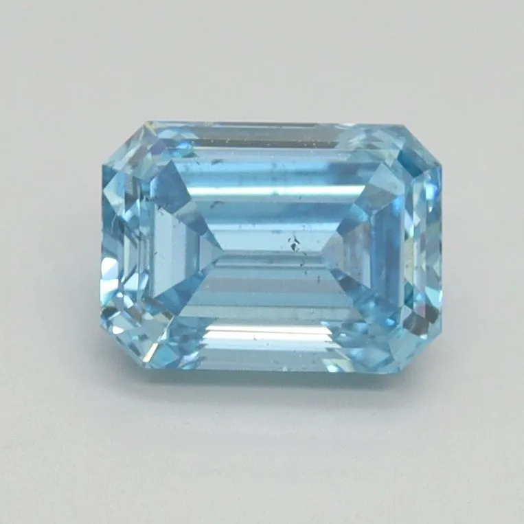 1.00ct EMERALD Fancy Intense Blue SI1 Coloured Lab diamond