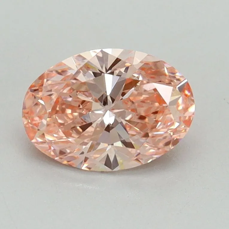 0.90ct OVAL Fancy Vivid Pink VS2 Coloured Lab diamond