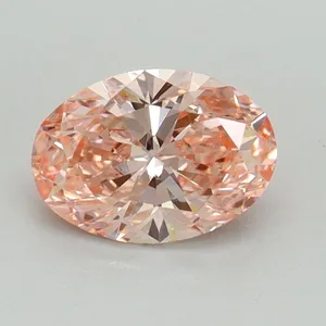 0.9ct OVAL Fancy Vivid Pink VS2 Coloured Lab diamond