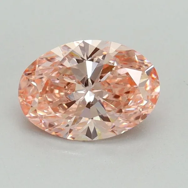 0.9ct OVAL Fancy Vivid Pink VS2 Coloured Lab diamond