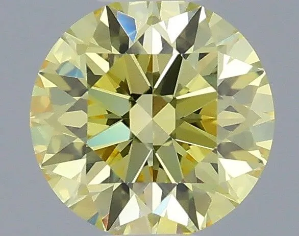 0.53ct ROUND Fancy Intense Yellow IF Coloured Lab diamond