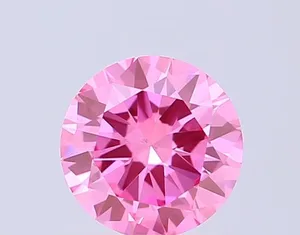 0.5ct ROUND Fancy Vivid Pink VS2 Coloured Lab diamond