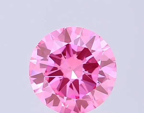 0.5ct ROUND Fancy Vivid Pink VS2 Coloured Lab diamond