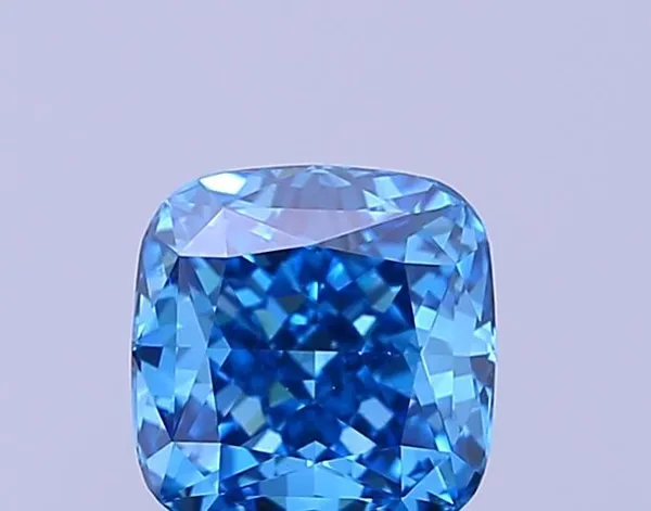 1.02ct CUSHION Fancy Vivid Blue VS1 Coloured Lab diamond