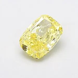1.01ct CUSHION Fancy Intense Yellow VS1 Coloured Lab diamond