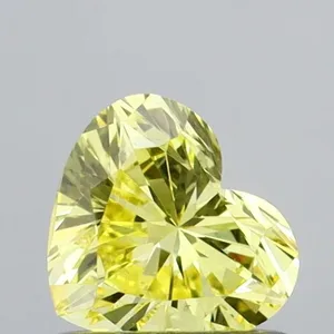 0.61ct HEART Fancy Vivid Yellow VS2 Coloured Lab diamond
