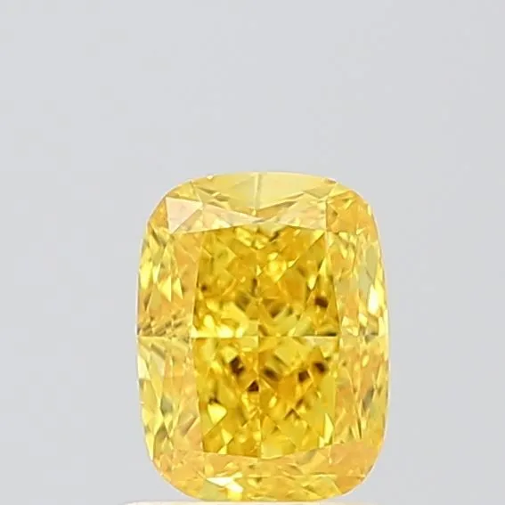 1ct CUSHION Fancy Vivid Yellow VS2 Coloured Lab diamond