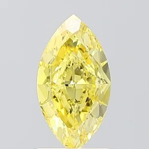 1.04ct MARQUISE Fancy Vivid Yellow VVS2 Coloured Lab diamond