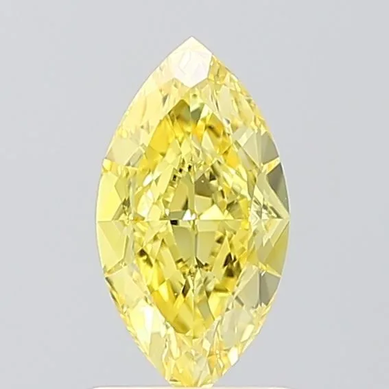 1.04ct MARQUISE Fancy Vivid Yellow VVS2 Coloured Lab diamond