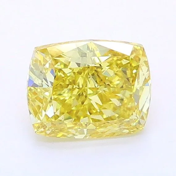 1.06ct CUSHION Fancy Vivid Yellow VS2 Coloured Lab diamond