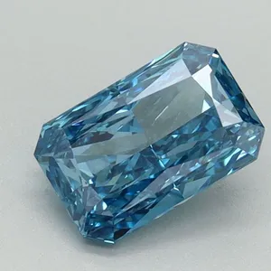 1.04ct RADIANT Fancy Vivid Blue VVS2 Coloured Lab diamond