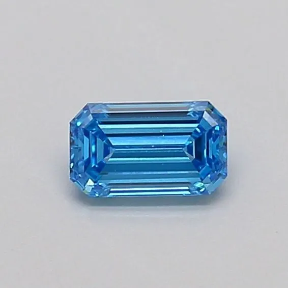0.32ct EMERALD Fancy Vivid Blue VS1 Coloured Lab diamond