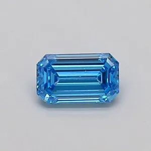 0.32ct EMERALD Fancy Vivid Blue VS1 Coloured Lab diamond