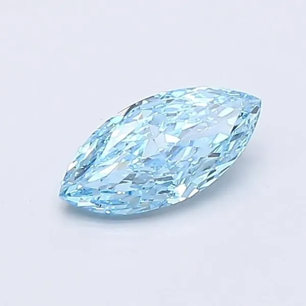 0.56ct MARQUISE Fancy Vivid Blue VVS2 Coloured Lab diamond
