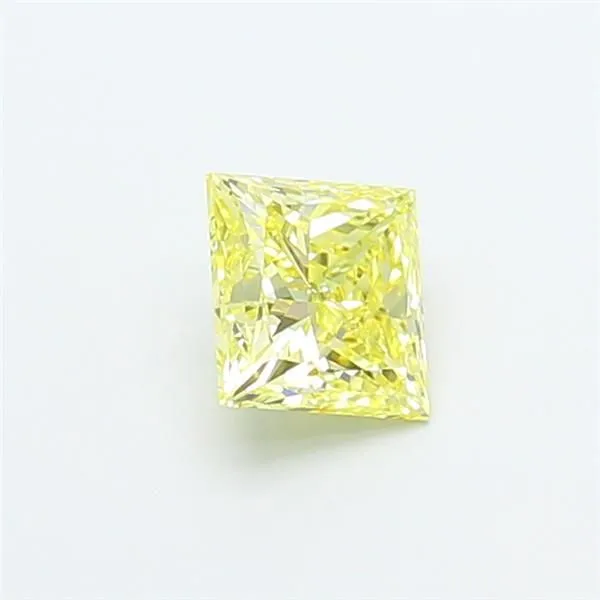 0.71ct PRINCESS Fancy Yellow VVS2 Coloured Lab diamond