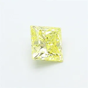 0.71ct PRINCESS Fancy Yellow VVS2 Coloured Lab diamond