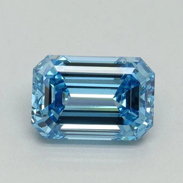 1.08ct EMERALD Fancy Vivid Blue VVS2 Coloured Lab diamond