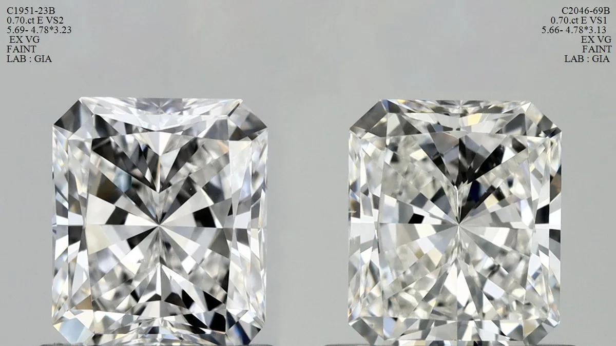 0.70ct RADIANT E VS2 Natural diamond