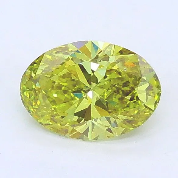 1.01ct OVAL Fancy Vivid Yellow VS2 Coloured Lab diamond