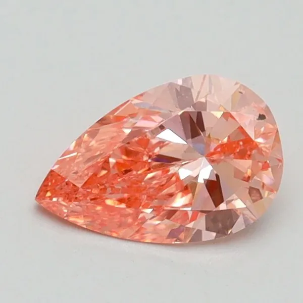 0.7ct PEAR Fancy Vivid Pink SI1 Coloured Lab diamond