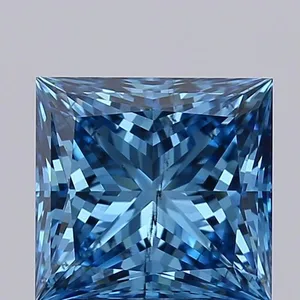 2.07ct PRINCESS Fancy Vivid Blue SI1 Coloured Lab diamond