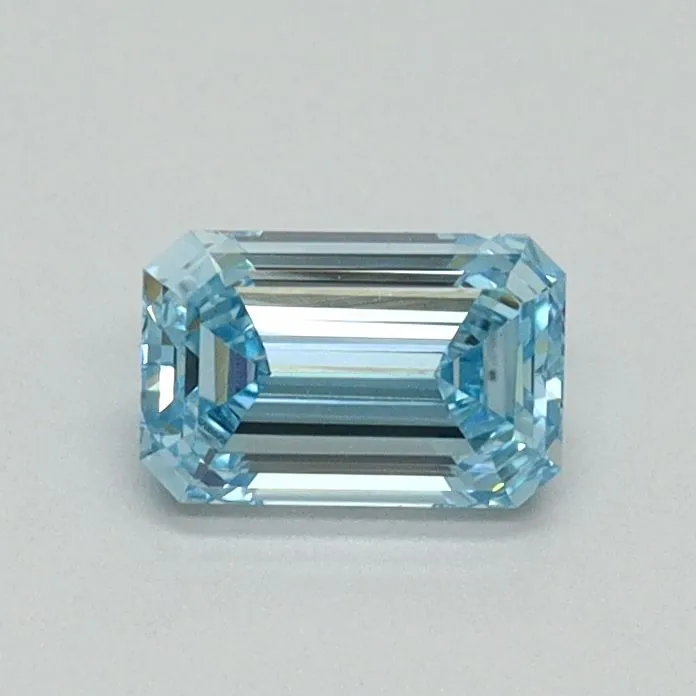 0.50ct EMERALD Fancy Vivid Blue VVS2 Coloured Lab diamond