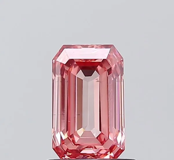 1.14ct EMERALD Fancy Vivid Pink VS2 Coloured Lab diamond
