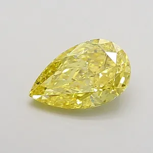 0.78ct PEAR Fancy Intense Yellow VS2 Coloured Lab diamond