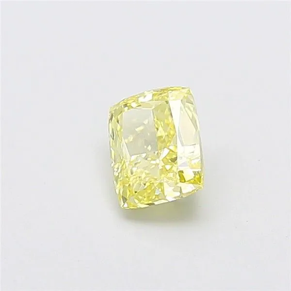 1.08ct CUSHION Fancy Intense Yellow VVS2 Coloured Lab diamond