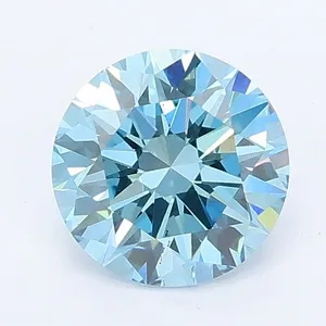 1.04ct ROUND Fancy Vivid Blue VS2 Coloured Lab diamond