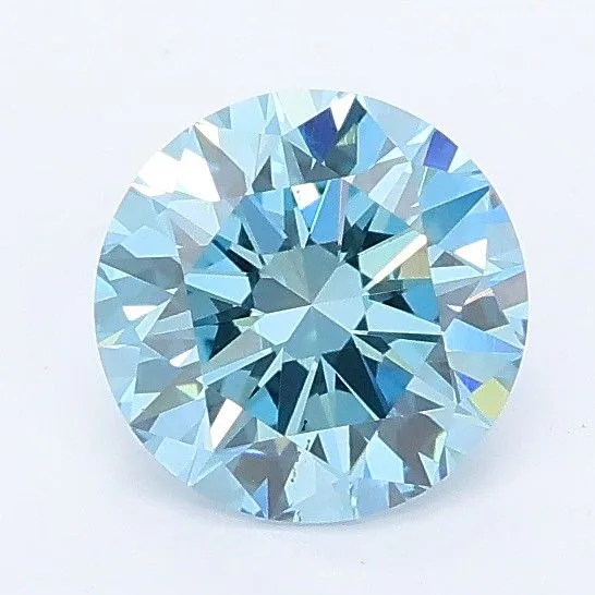 1.04ct ROUND Fancy Vivid Blue VS2 Coloured Lab diamond