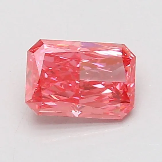 0.89ct RADIANT Fancy Vivid Pink VS1 Coloured Lab diamond
