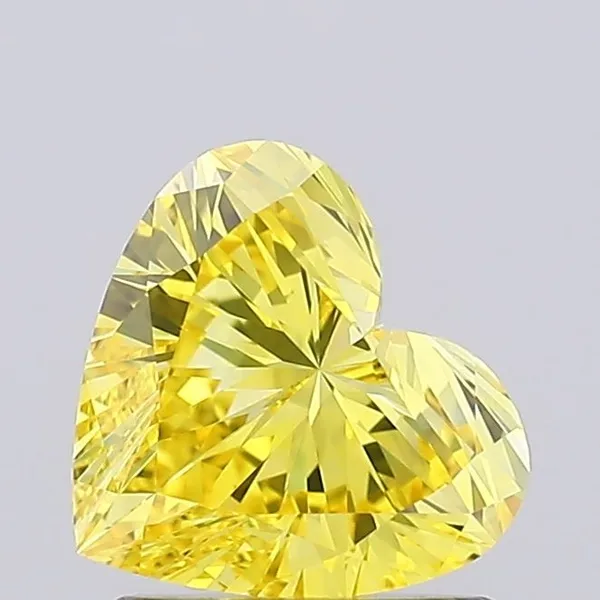 1.06ct HEART Fancy Vivid Yellow VVS2 Coloured Lab diamond