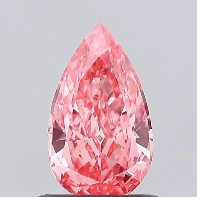 0.57ct PEAR Fancy Vivid Pink VS1 Coloured Lab diamond