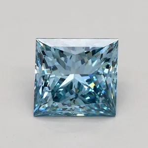 1.36ct PRINCESS Fancy Intense Blue SI1 Coloured Lab diamond