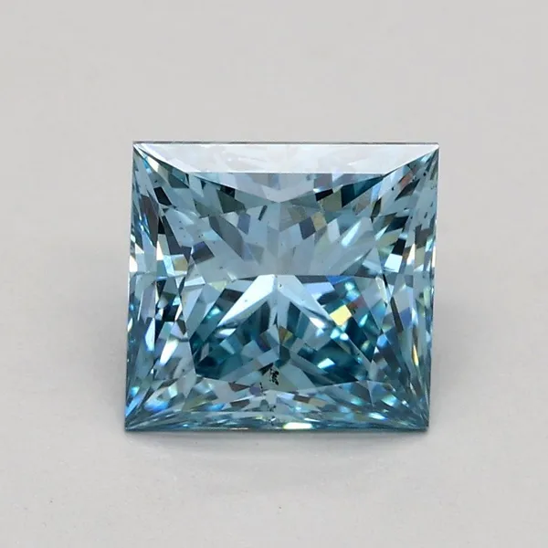 1.36ct PRINCESS Fancy Intense Blue SI1 Coloured Lab diamond
