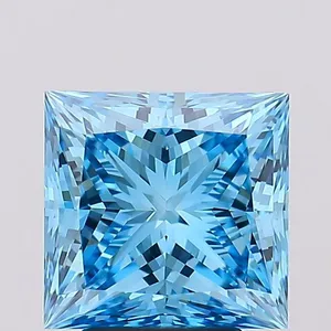 4.04ct PRINCESS Fancy Vivid Blue VS1 Coloured Lab diamond